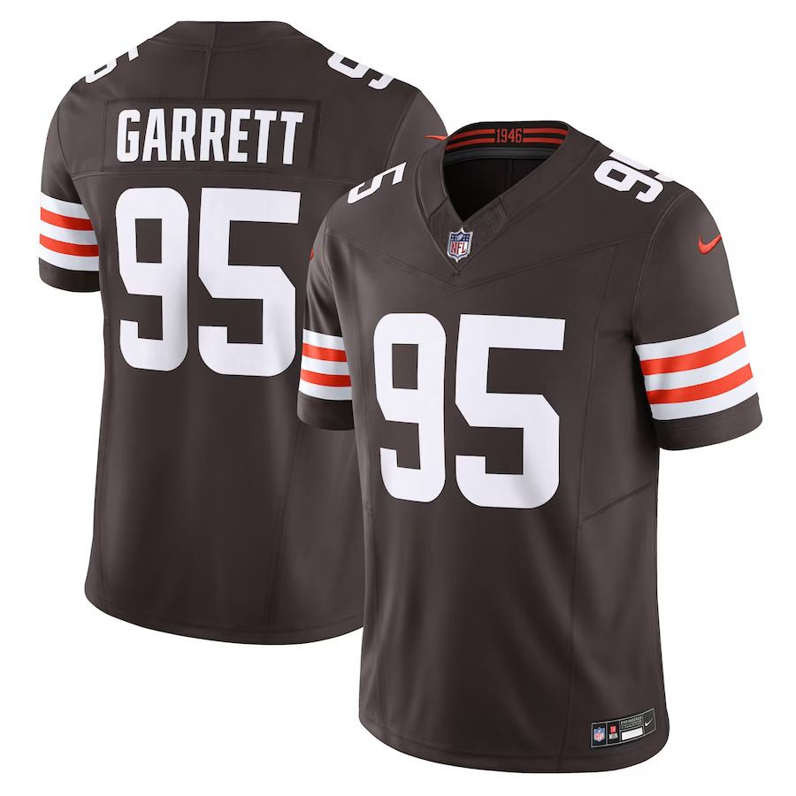 Men Cleveland Browns #95 Myles Garrett Nike Brown Vapor F.U.S.E. Limited NFL Jersey